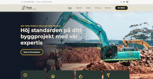 Exempel på professionell 5-sidig företagshemsida för byggbranschen